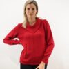Cowl Neck Pullover Red